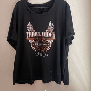 Forever 21 Plus distressed graphic tee